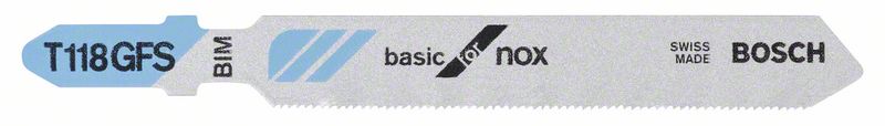 Pistosahanterä Bosch T 118 GFS Basic for Inox, 3 kpl