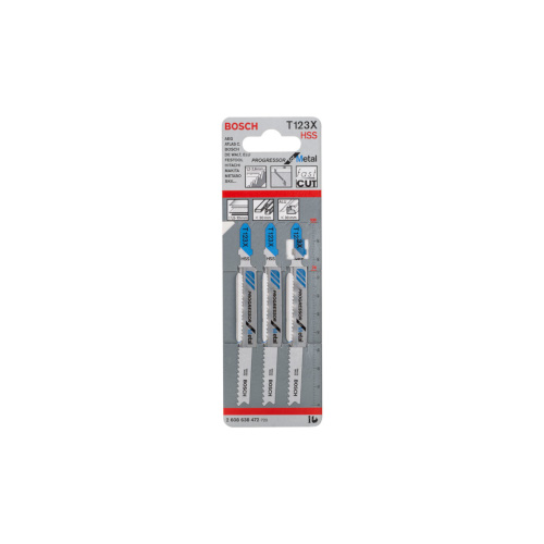 Bosch PRO Metal thick and thin T123XF -pistosahanterä, 100 mm, 3 kpl