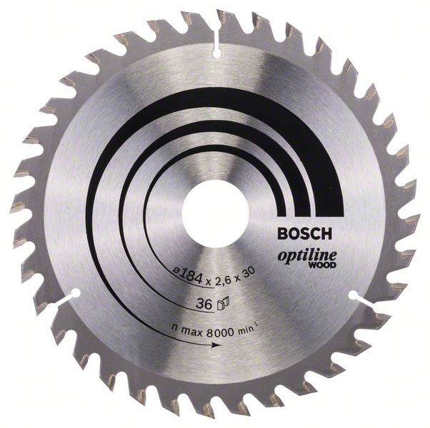 Bosch PRO Wood -pyörösahanterä, 184 x 2,6 x 30 mm, T36