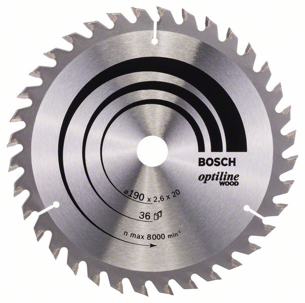 Bosch PRO Wood -pyörösahanterä, 190 x 2,6 x 20 mm, T36