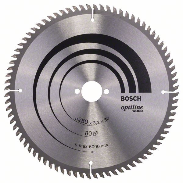 Bosch PRO Wood -pyörösahanterä, 250 x 3,2 x 30 mm, T80