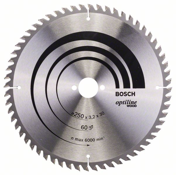 Bosch PRO Wood -pyörösahanterä, 250 x 3,2 x 30 mm, T60
