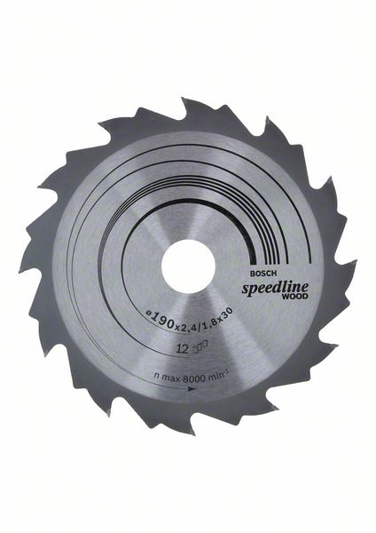 Bosch PRO Wood -pyörösahanterä, 190 x 2,4 x 30 mm, T12