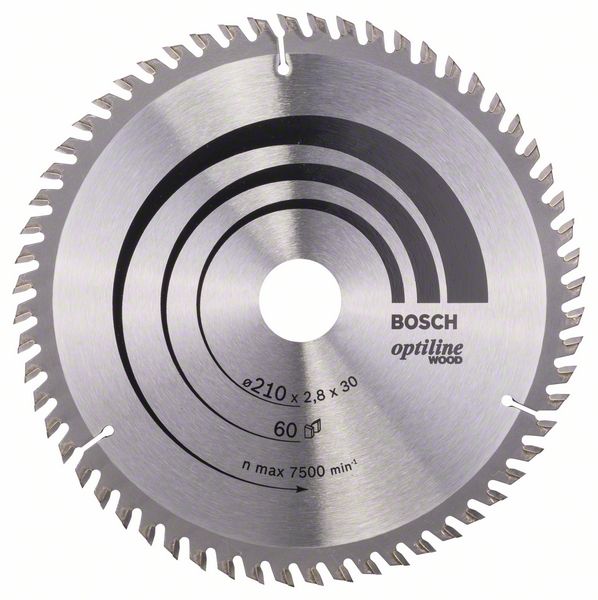 Pyörösahanterä Bosch Optiline Wood ø210 mm 30 mm