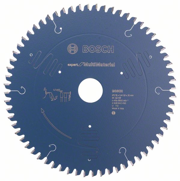 Bosch EXPERT Multi Material ‑pyörösahanterä, 216 x 2,4/1,8 x 30 mm, T64