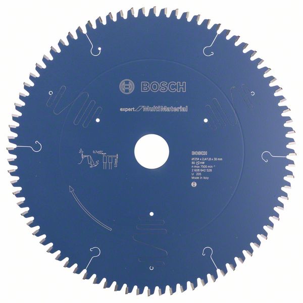 Bosch EXPERT Multi Material ‑pyörösahanterä, 254 x 2,4/1,8 x 30 mm, T80