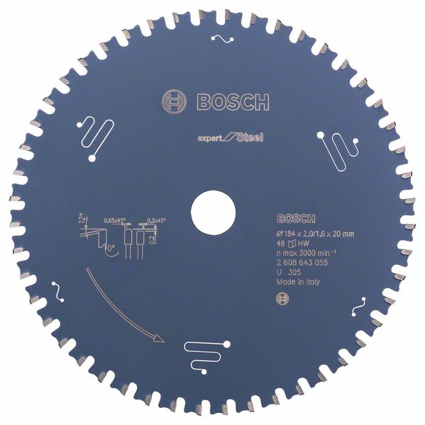Bosch EXPERT Steel -pyörösahanterä, 184 x 2/1,6 x 20 mm, T48