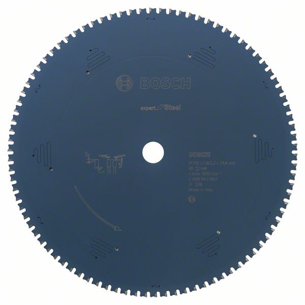 Bosch EXPERT Steel -pyörösahanterä, 355 x 2,6/2,2 x 25,4 mm, T90
