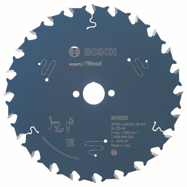Bosch EXPERT Wood -pyörösahanterä, 165 x 2,6/1,6 x 20 mm, T24
