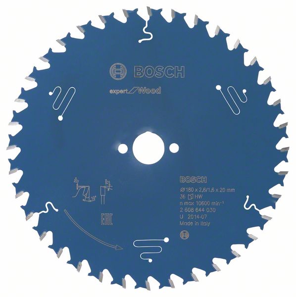 EXPERT Wood -pyörösahanterä Bosch Expert Wood ø180 mm 20/2,6 mm, 36T