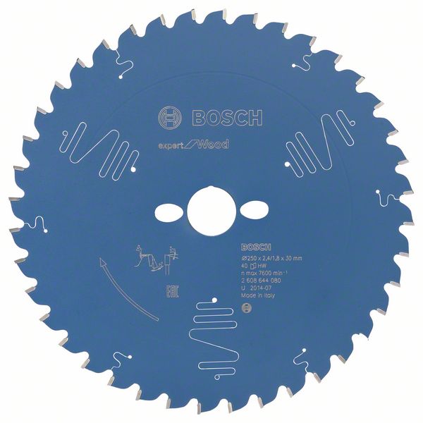 Bosch EXPERT Wood -pyörösahanterä, 250 x 2,4/1,8 x 30 mm, T40