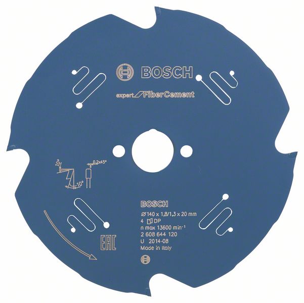 Bosch EXPERT Fibre Cement -pyörösahanterä, 140 x 1,8/1,2 x 20 mm, T4