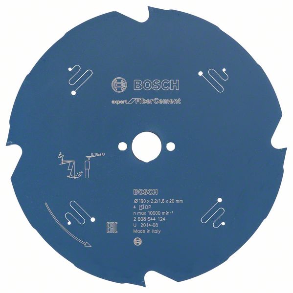 Bosch EXPERT Fibre Cement -pyörösahanterä, 190 x 2,2/1,6 x 20 mm, T4