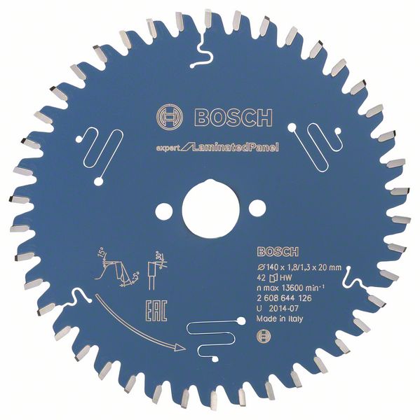 Bosch EXPERT Laminated Panel -pyörösahanterä, 140 x 1,8/1,3 x 20 mm, T42