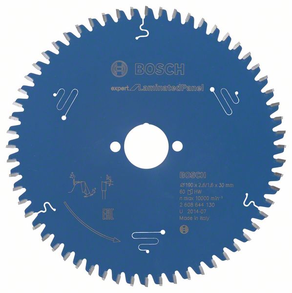 Bosch EXPERT Laminated Panel -pyörösahanterä, 190 x 2,6/1,6 x 30 mm, T60