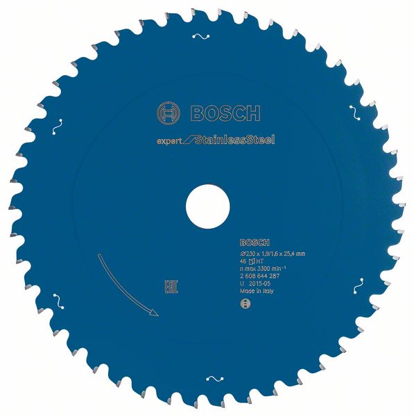 Bosch EXPERT Stainless Steel -pyörösahanterä, 230 x 1,9/1,6 x 25,4 mm, T46