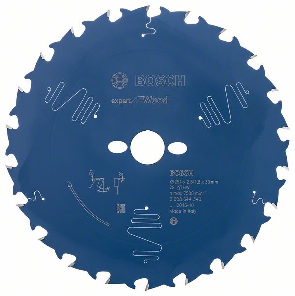 Bosch EXPERT Wood -pyörösahanterä, 254 x 2,6/1,8 x 30 mm, T22