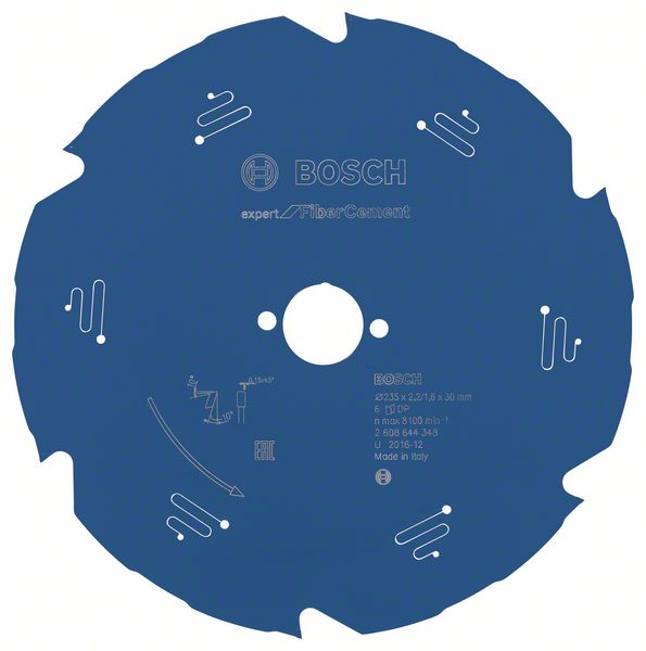 Bosch EXPERT Fibre Cement -pyörösahanterä, 235 x 2,2/1,6 x 30 mm, T6