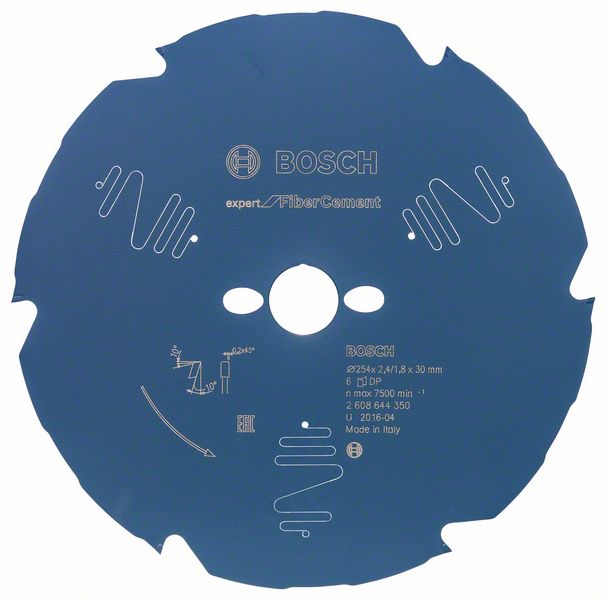 Bosch EXPERT Fibre Cement -pyörösahanterä, 254 x 2,4/1,8 x 30 mm, T6