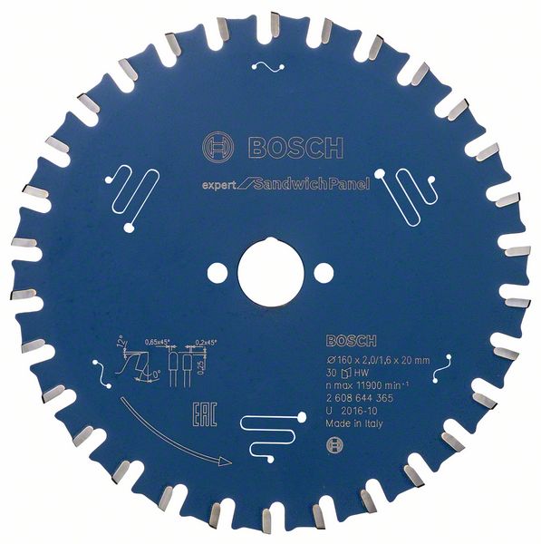 Bosch EXPERT Sandwich Panel -pyörösahanterä, 160 x 2/1,6 x 20 mm, T30