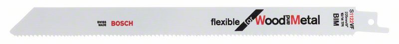 Bosch Multi Material flexible S1122VF -terä, 0,9 x 19 x 225 mm, 5 kpl