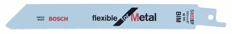 Bosch Thin Metal S922EF -terä, 0,9 x 19 x 150 mm, 5 kpl