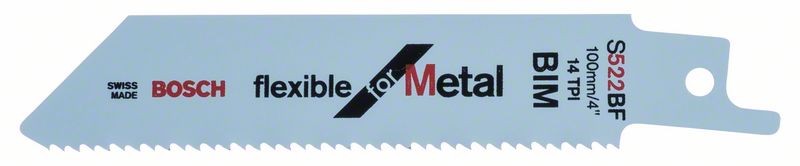 Bosch Medium-Thick Metal S522BF -terä, 0,9 x 19 x 100 mm, 2 kpl