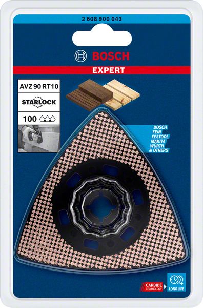 Bosch EXPERT Sanding Plate AVZ 90 RT10 -terä monitoimityökalulle, 90 mm