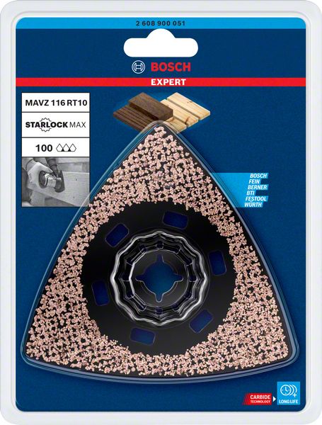 Bosch EXPERT Sanding Plate MAVZ 116 RT10 -terä monitoimityökaluun, 116 mm