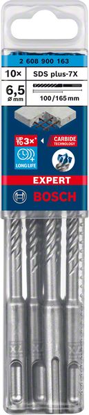 Bosch EXPERT SDS plus-7X ‑poravasaranterä, 6,5 x 100 x 165 mm, 10 kpl