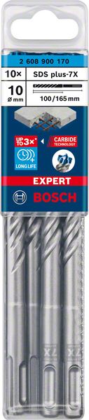 Bosch EXPERT SDS plus-7X ‑poravasaranterä, 10 x 100 x 165 mm, 10 kpl