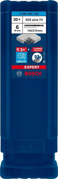 Bosch EXPERT SDS plus-7X ‑poravasaranterä, 6 x 150 x 215 mm, 30 kpl