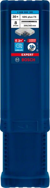 Bosch EXPERT SDS plus-7X ‑poravasaranterä, 8 x 200 x 265 mm, 30 kpl