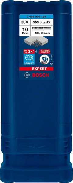 Bosch EXPERT SDS plus-7X ‑poravasaranterä, 10 x 100 x 165 mm, 30 kpl