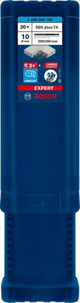 Bosch EXPERT SDS plus-7X ‑poravasaranterä, 10 x 200 x 265 mm, 30 kpl