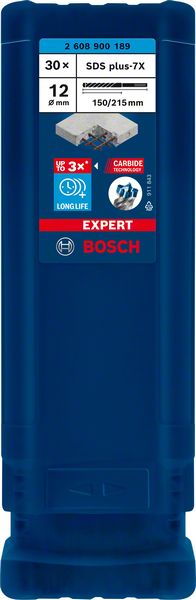 Bosch EXPERT SDS plus-7X ‑poravasaranterä, 12 x 150 x 215 mm, 30 kpl