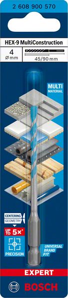 Yleisporanterä Bosch MultiConstruction HEX-9 ø4 mm 45/90 mm