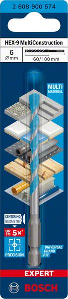 Yleisporanterä Bosch MultiConstruction HEX-9 ø6 mm 60/100 mm