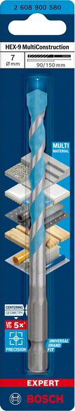 Yleisporanterä Bosch MultiConstruction HEX-9 ø7 mm 90/150 mm