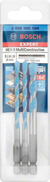 Yleisporanterä Bosch MultiConstruction HEX-9, 5/6/8 mm
