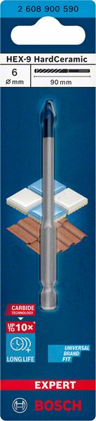 Keramiikkaporanterä Bosch Expert HEX-9 HardCeramic ø6 mm 90 mm, 1 kpl