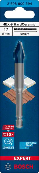 Keramiikkaporanterä Bosch Expert HEX-9 HardCeramic ø12 mm 90 mm, 1 kpl