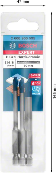 Sarja Bosch Expert HEX-9 HardCeramic, 5/6/8 mm