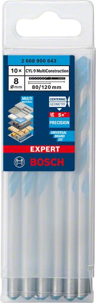 Yleisporanterä Bosch CYL-9 MC ø8 mm 80/120 mm, 10 kpl