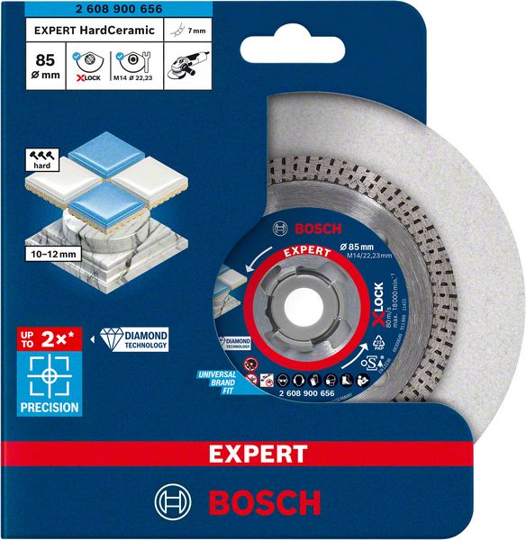 Bosch EXPERT HardCeramic X-LOCK -timanttikatkaisulaikka, 85 x 22,23 x 1,6 x 7 mm