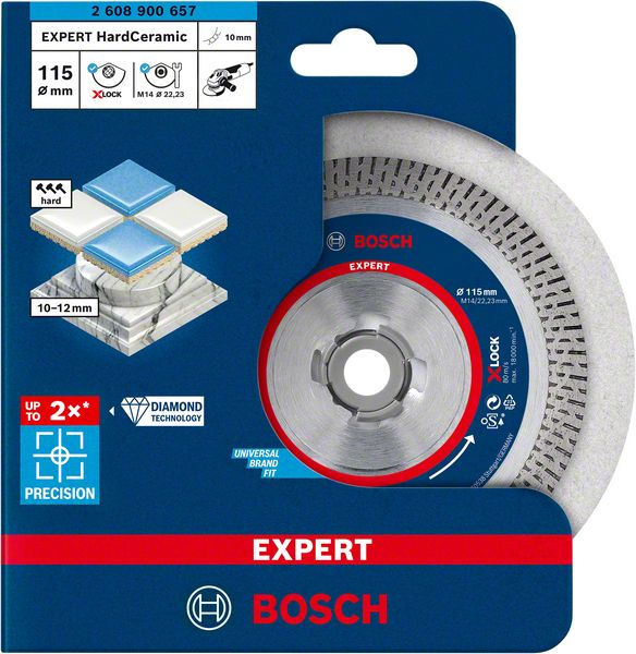 Bosch EXPERT HardCeramic X-LOCK -timanttikatkaisulaikka, 115 x 22,23 x 1,4 x 10 mm
