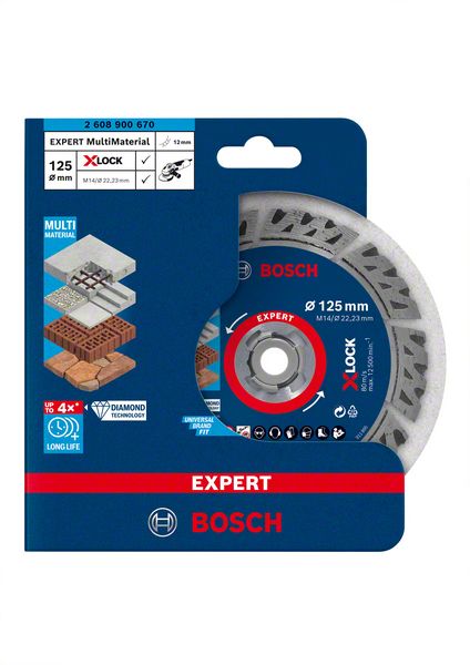 Bosch EXPERT MultiMaterial X-LOCK -timanttikatkaisulaikka, 125 x 22,23 x 2,4 x 12 mm