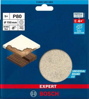 Bosch EXPERT M480 -hiomaverkko epäkeskohiomakoneille, 150 mm, G 80, 5 kpl