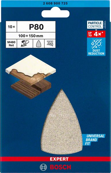 Bosch EXPERT M480 -hiomaverkko yhdistelmähiomakoneille, 100 x 150 mm, G 80, 10 kpl