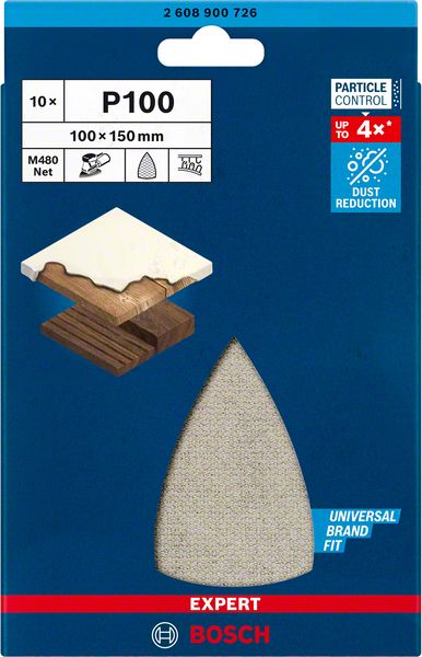 Bosch EXPERT M480 -hiomaverkko yhdistelmähiomakoneille, 100 x 150 mm, G 100, 10 kpl